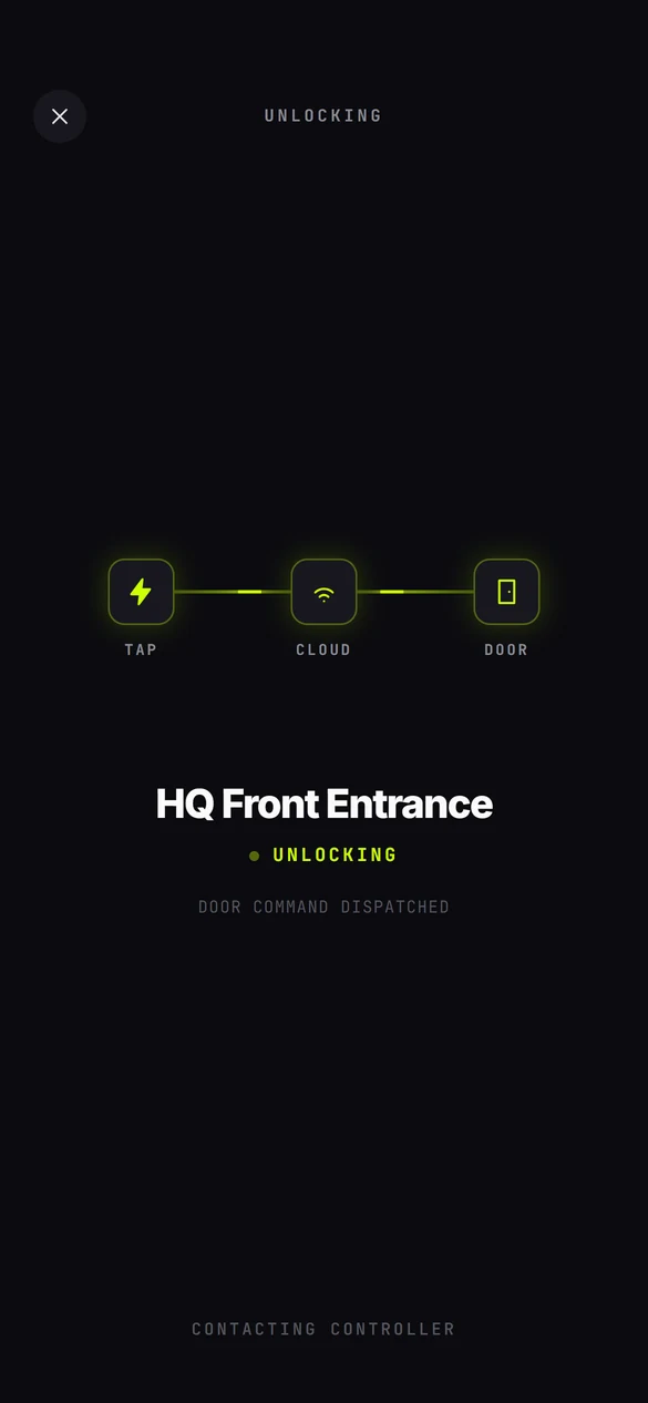 The pass unlocking HQ Front Entrance.